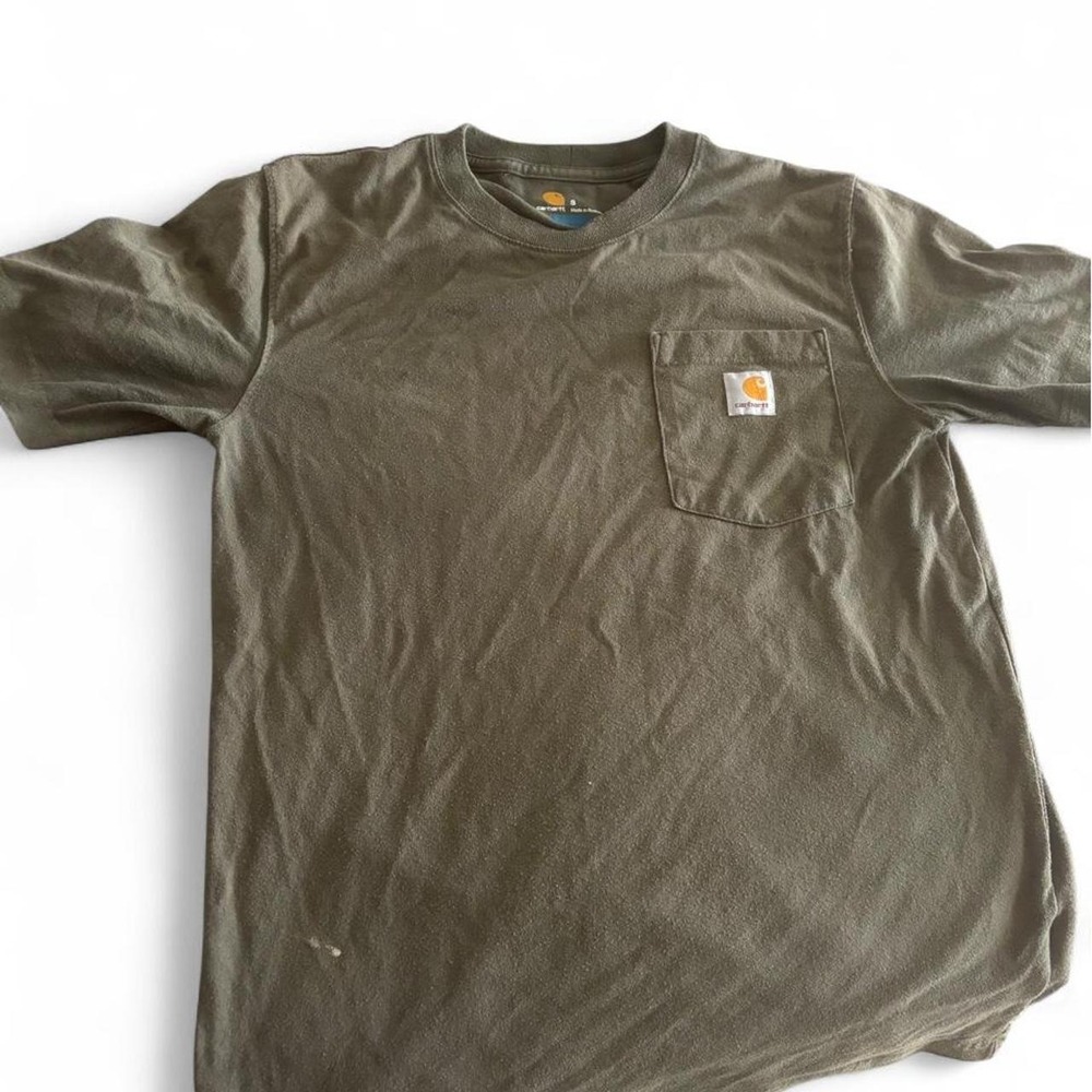 Carhartt Relaxed Fit Olive Green Pocket T-Shirt Small
